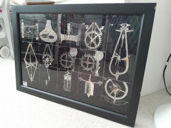Image 1 of New industrial / technical drawing framed picture.