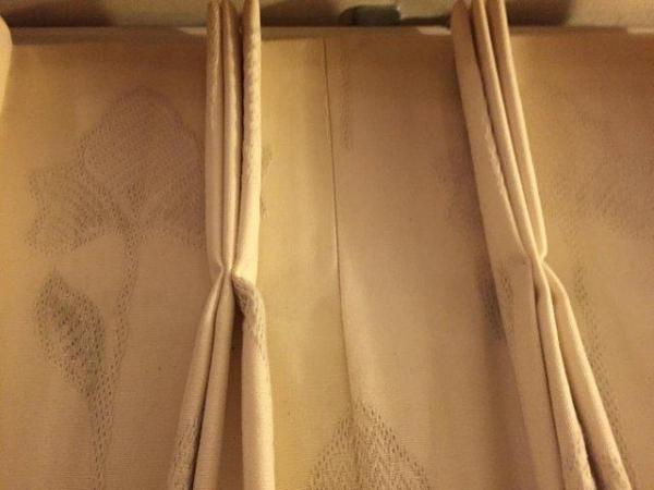 Image 3 of Cream Lounge Curtains with Thistle design same colour.