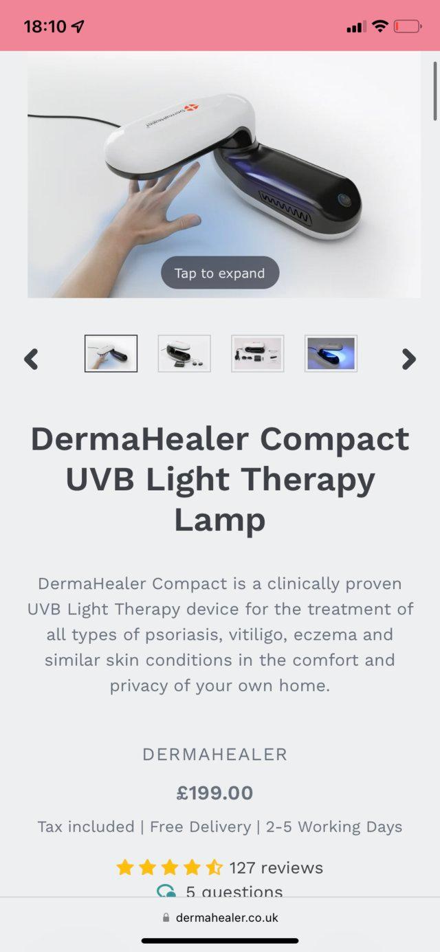 Preview of the first image of DermaHealer Compact UVB Light Therapy Lamp.
