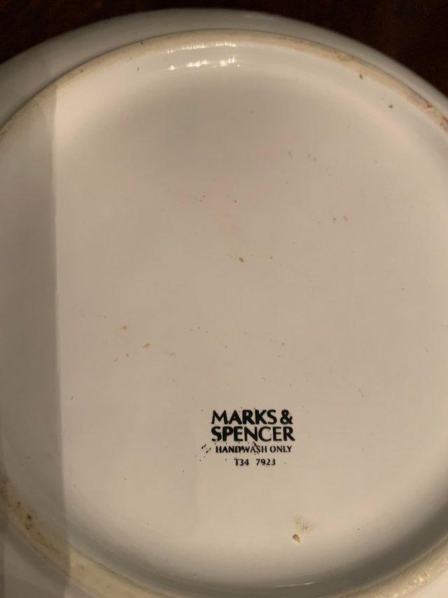 Preview of the first image of Large white Marks and Spencer’s pasta or salad bowl.