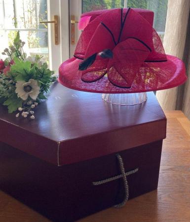Image 1 of Beautiful Cerise /Dark Pink Hat for sale