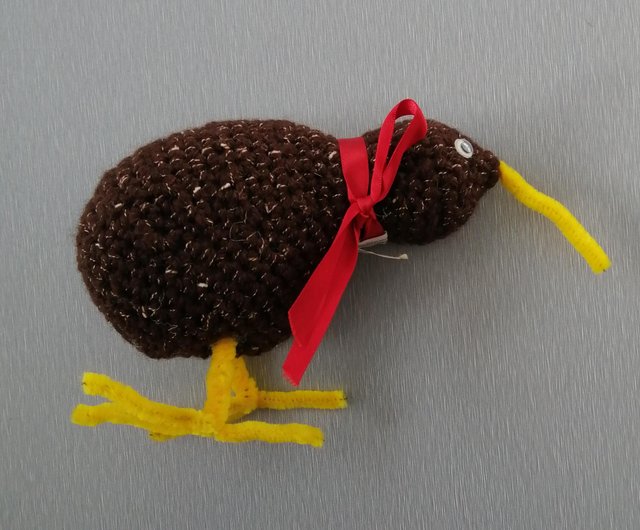 Preview of the first image of A Small Knitted Kiwi Soft Toy from New Zealand..