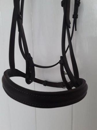 Image 2 of BROWN LEATHER COB BRIDLE WITH BROWBAND AND STITCHED NOSEBAND