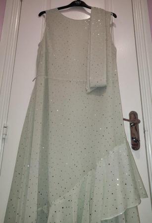 Image 12 of BNWT Women's Wallis Green Sparkle Lined Sleeveless Dress UK
