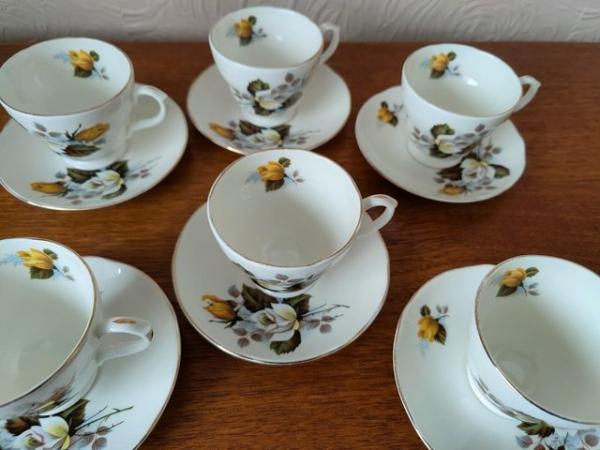 Image 3 of China Teacups and Saucers x 6, China Side Plates x 5 by Alba