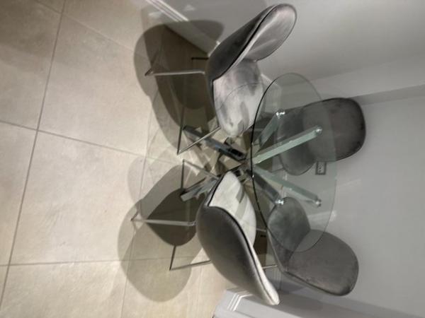 Image 1 of Next Glass Table x 4 Chairs - Excellent condition