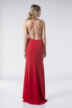 Image 3 of Sample sale dress Tiffany's red backless, split in skirt £99