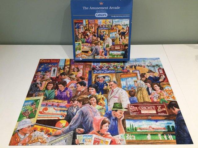 Preview of the first image of Gibson 1000 piece jigsaw titled The Amusement Arcade..