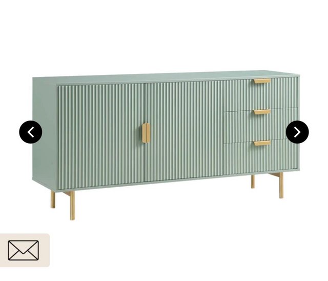 Preview of the first image of Richmond Ridged Large Sideboard, Matte Sage Green.