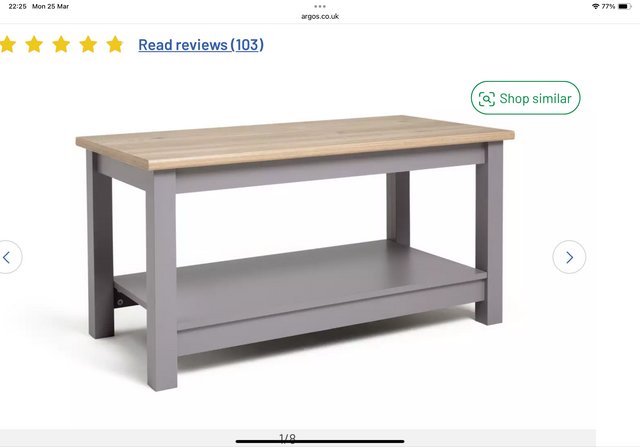 Image 2 of For Sale - Habitat Winchester Coffee Table - Grey