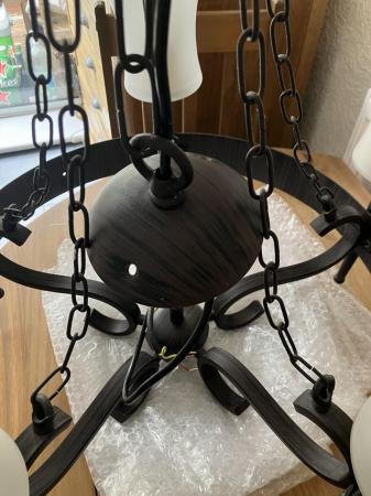 Image 16 of Metal Cartwheel chandelier 5 lights Large, stunning