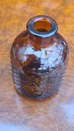 Image 6 of Antique 1920s embossed Lysol bottle amber glass