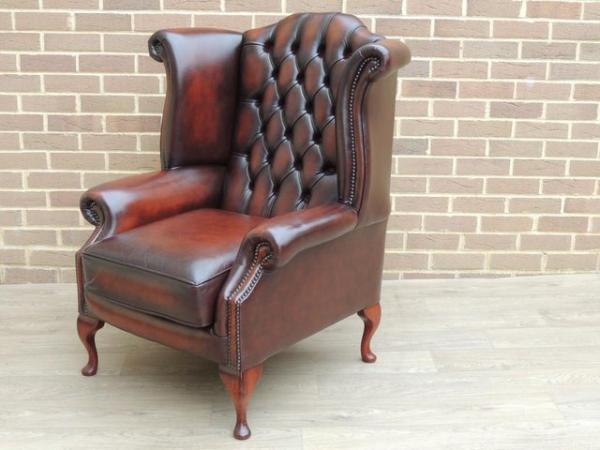 Image 3 of Luxury Queen Anne Chesterfield Wingback Armchair (UK Deliver