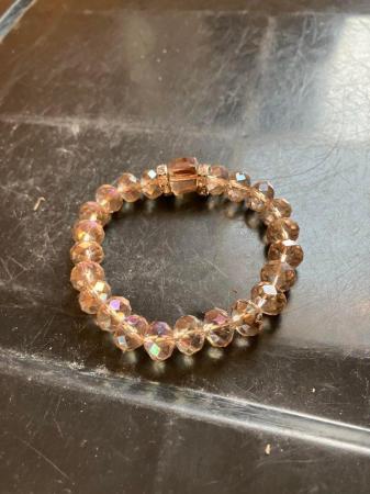 Image 2 of Glass bead stretchy bracelet would fit any wrist
