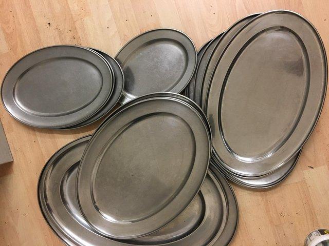 Preview of the first image of 18 x Stainless Catering/Buffet/Serving Platters.Oval.Various.