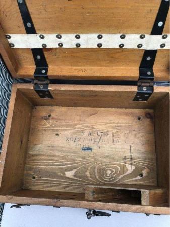 Image 2 of 1960 wooden ammunition box with key