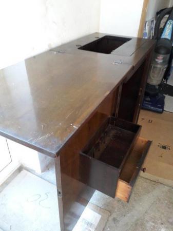 Image 3 of Fold-out Sewing Cupboard/table in solid wood