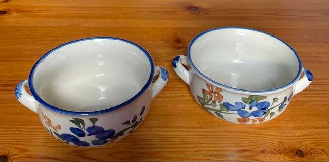 Image 1 of VINTAGE CERAMIC BOWLS WITH 2 HANDLES