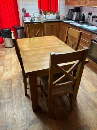 Image 1 of Oak dining table and chairs