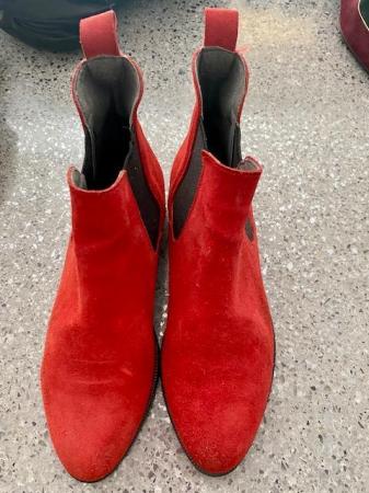 Image 3 of St Micheal Red suede shoes size 3 1/2