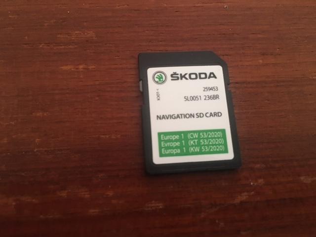 Preview of the first image of Skoda sd 2020 brand new update navigation card.