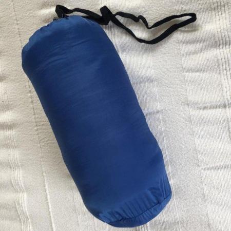 Image 2 of Tissaia blue packaway jacket + bag. Hood, padded. Age 6 yrs.
