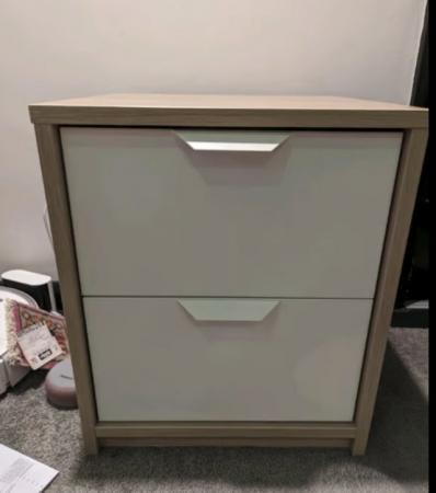 Image 1 of Bedside table with two drawers