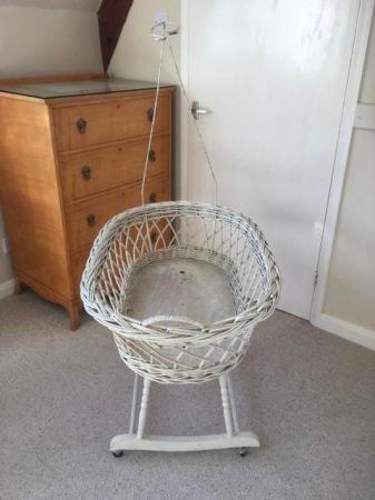 Image 2 of Vintage Baby Crib With A Stand On Wheels