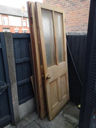 Image 2 of 2 x antique pine internal doors