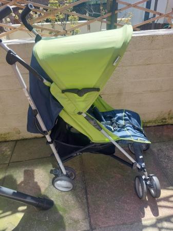 Image 1 of HAUCK ROMA LIME GREEN AND NAVY UMBRELLA BUGGY