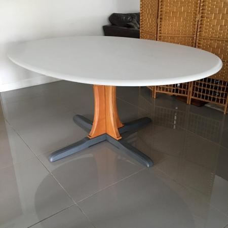 Image 2 of Up-cycled ERCOL oval dining table