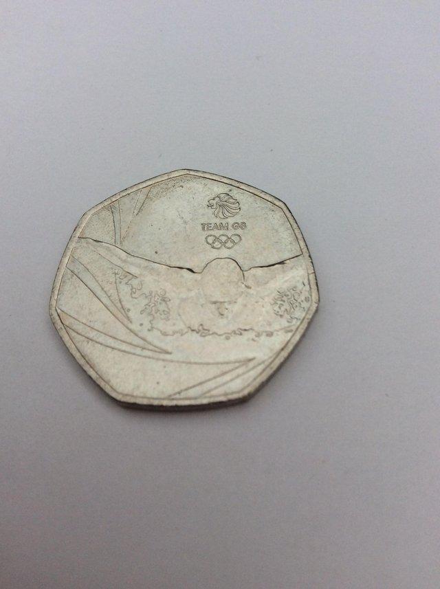 Preview of the first image of 50 pence coin Team GB Swimming.