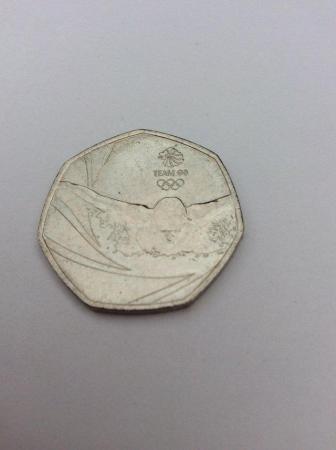 Image 1 of 50 pence coin Team GB Swimming
