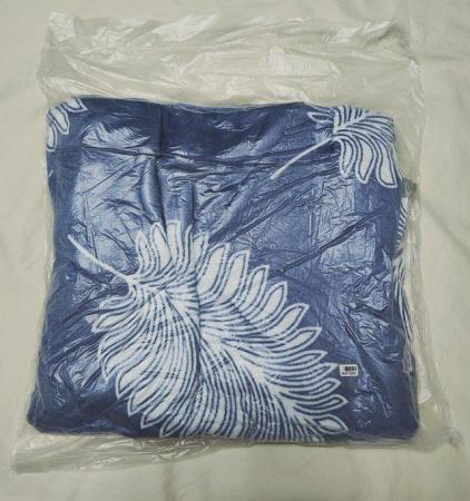 Image 3 of New Leaves Pattern Flannel Blanket Blue Christmas 200x150cm