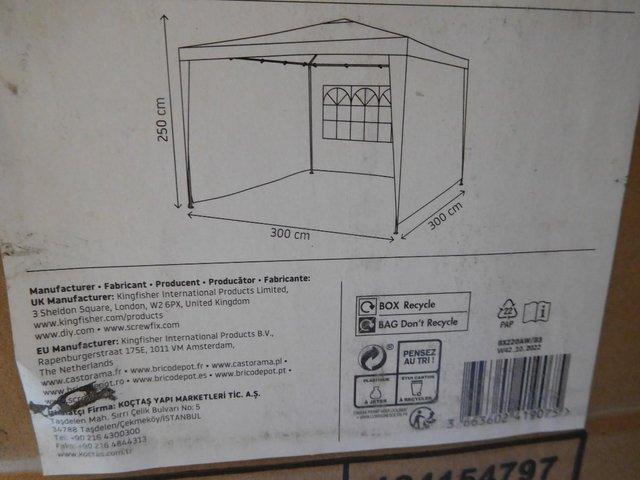 Preview of the first image of Gazebo/Marquee 3m x 3m with 3 side 'walls', £45.