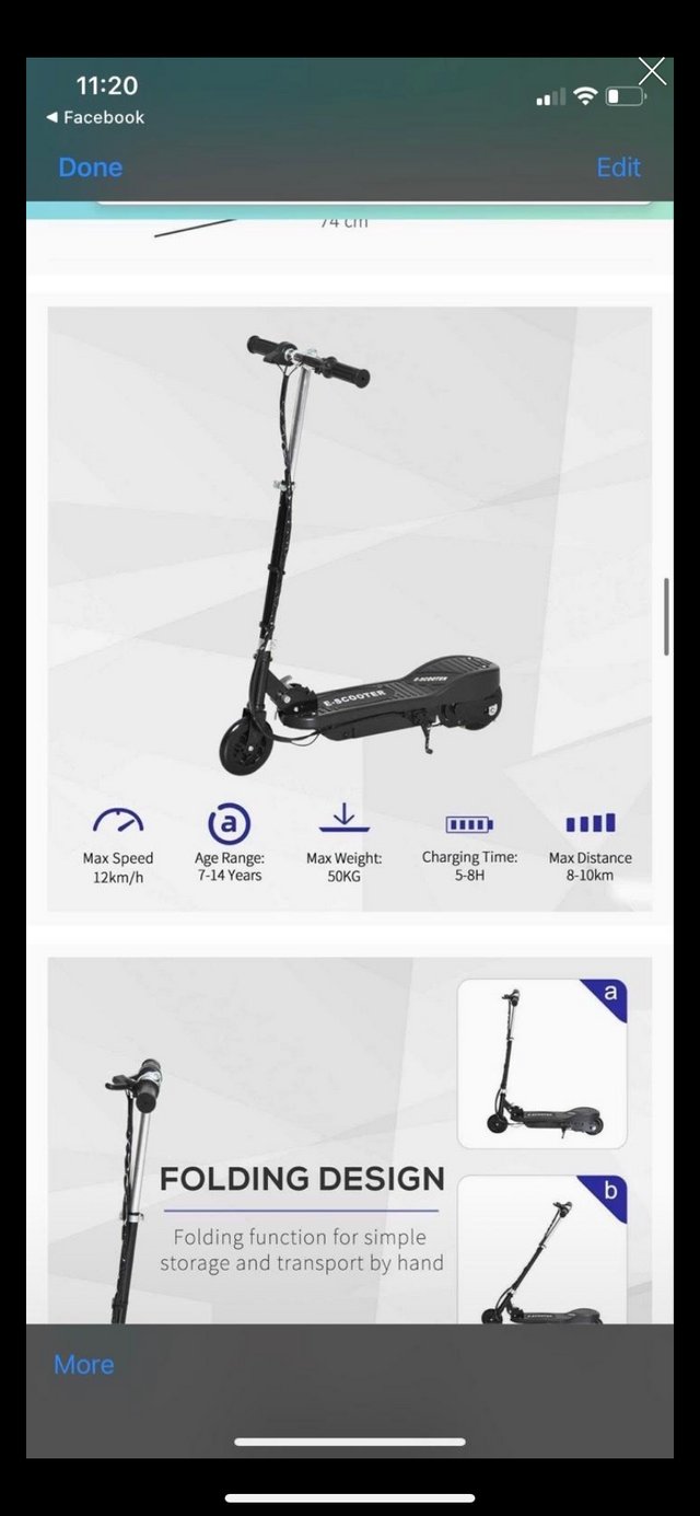 Preview of the first image of Electric scooter  age 7-14.