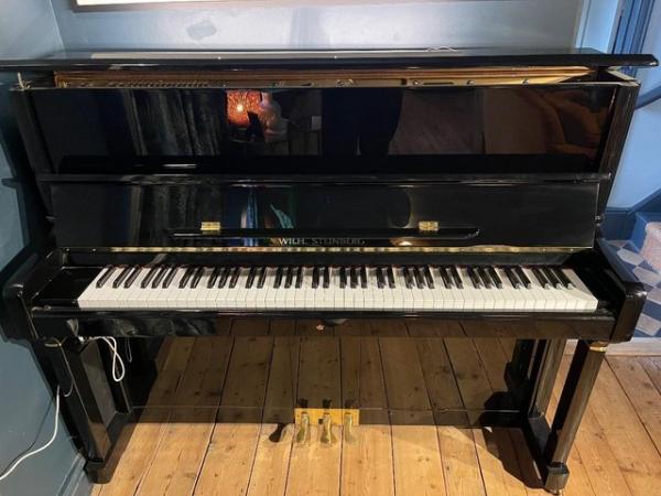 Image 1 of WILH. Steinberg Upright P-125E Piano, Gloss Black - excellen
