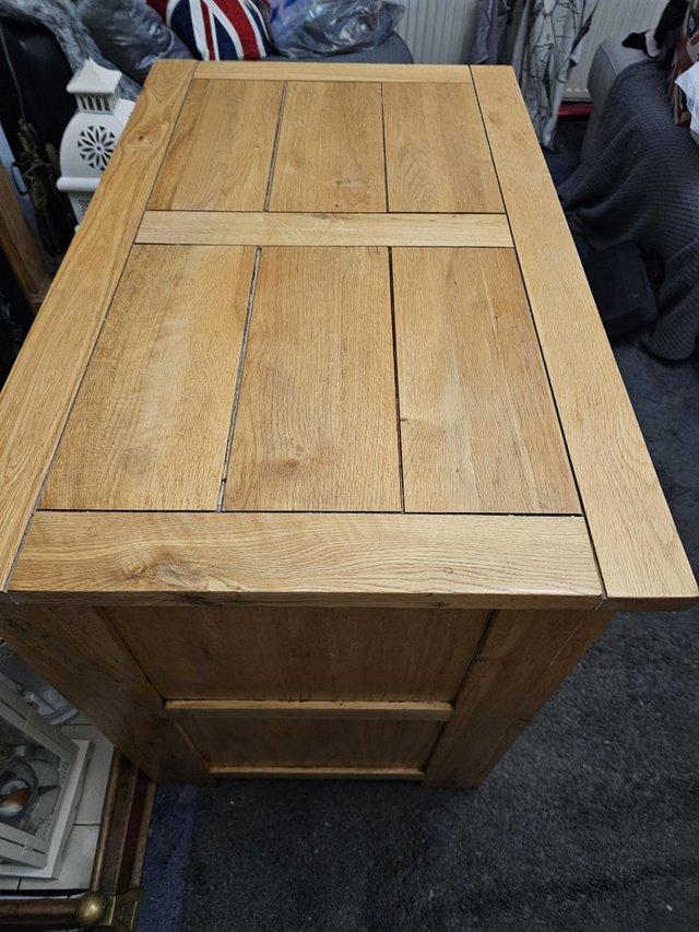 Preview of the first image of Oak TV Cabinet cost £499 sideboard shelf unit cupboard stora.