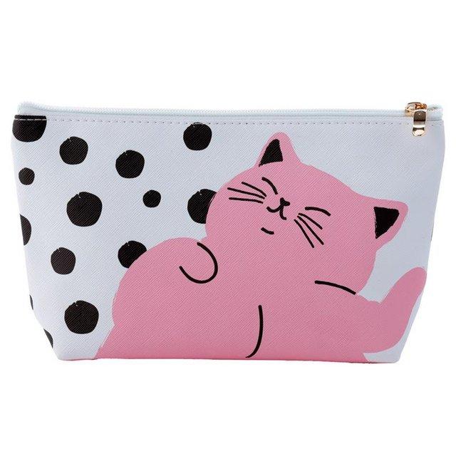 Preview of the first image of Cat's Life Medium PVC Toiletry Makeup Wash Bag. Free uk post.