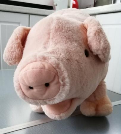 Image 12 of A Medium Sized Keel Simply Soft Pink Plush Pig.