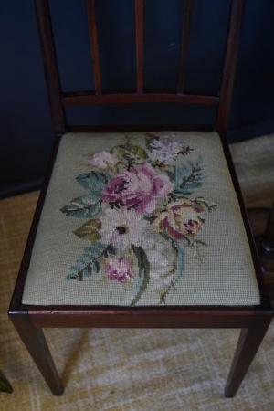 Image 3 of Victorian Mahogany Occasional Chair Original Tapestry