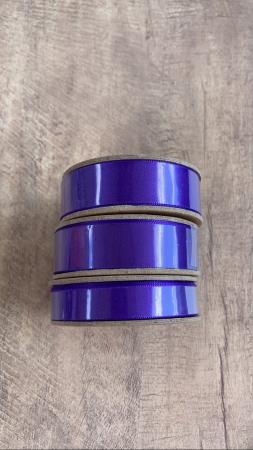 Image 1 of Double faced Cadbury Purple Satin Ribbon