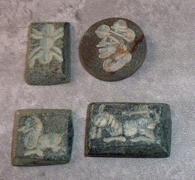 Preview of the first image of Four Intaglio stone ring or pendant Seals Four, REPLICAS.