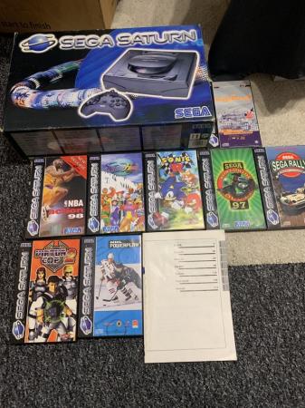 Image 1 of Boxed Sega Saturn console with games