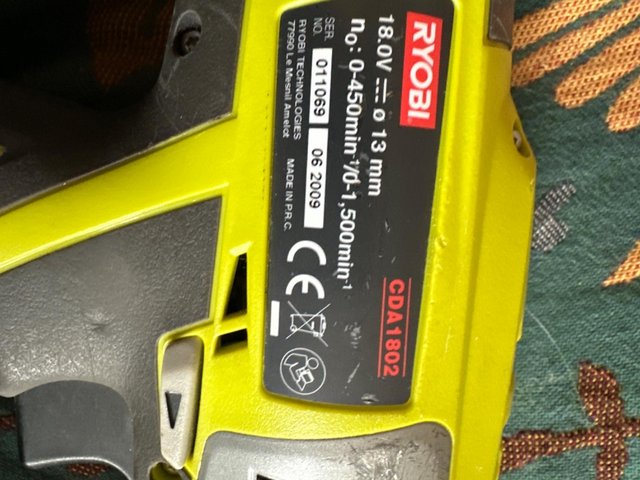 Preview of the first image of Ryobi CDA1802 Drill/Driver with Battery.
