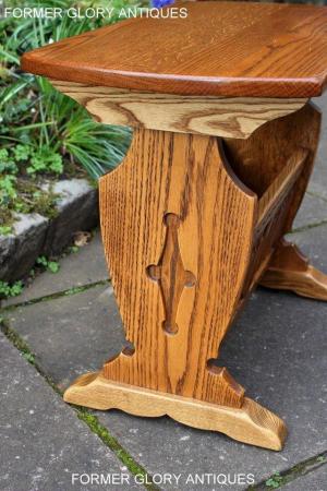 Image 32 of AN OLD CHARM VINTAGE OAK MAGAZINE RACK COFFEE LAMP TABLE
