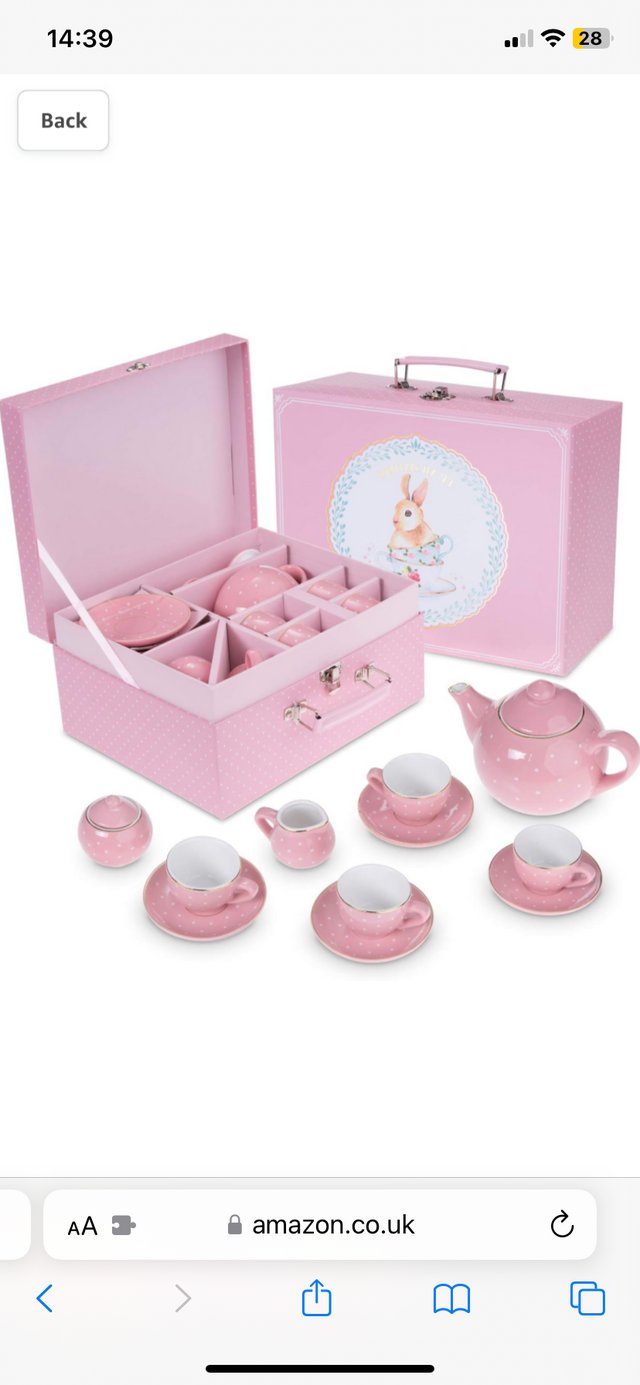 Preview of the first image of Tea party set pink porcelain.