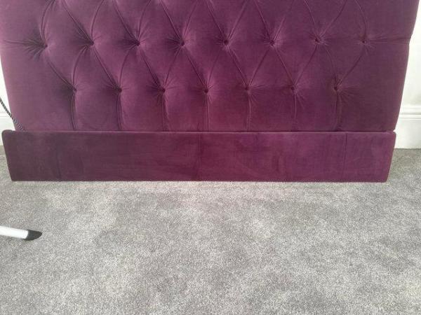 Image 2 of Deep purple velvet buttoned headboard