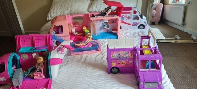 Image 3 of Barbie ambulance and campervan plane and food truck