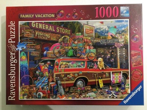Image 1 of Ravensburger 1000 piece jigsaw titled Family Vacation.